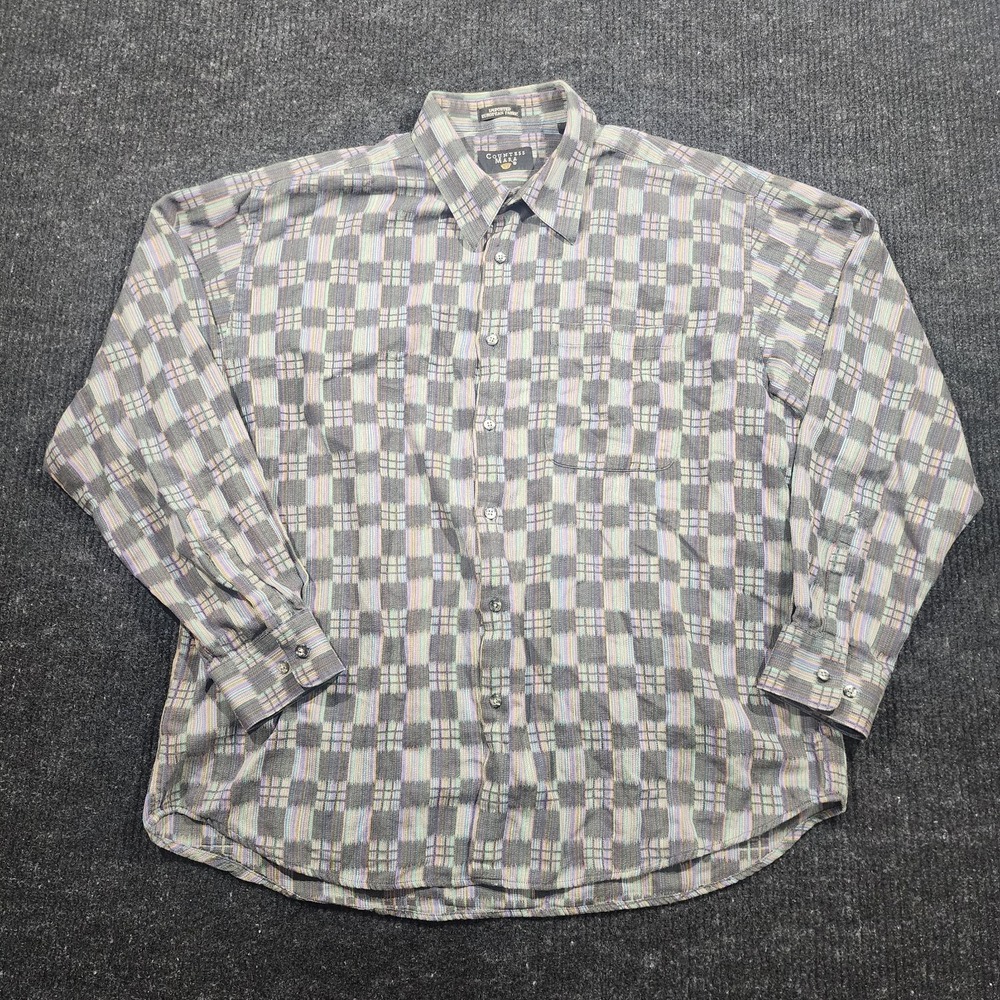 Vintage Countess Mara XL Imported European Fabric Plaid Button Up Shirt Mens